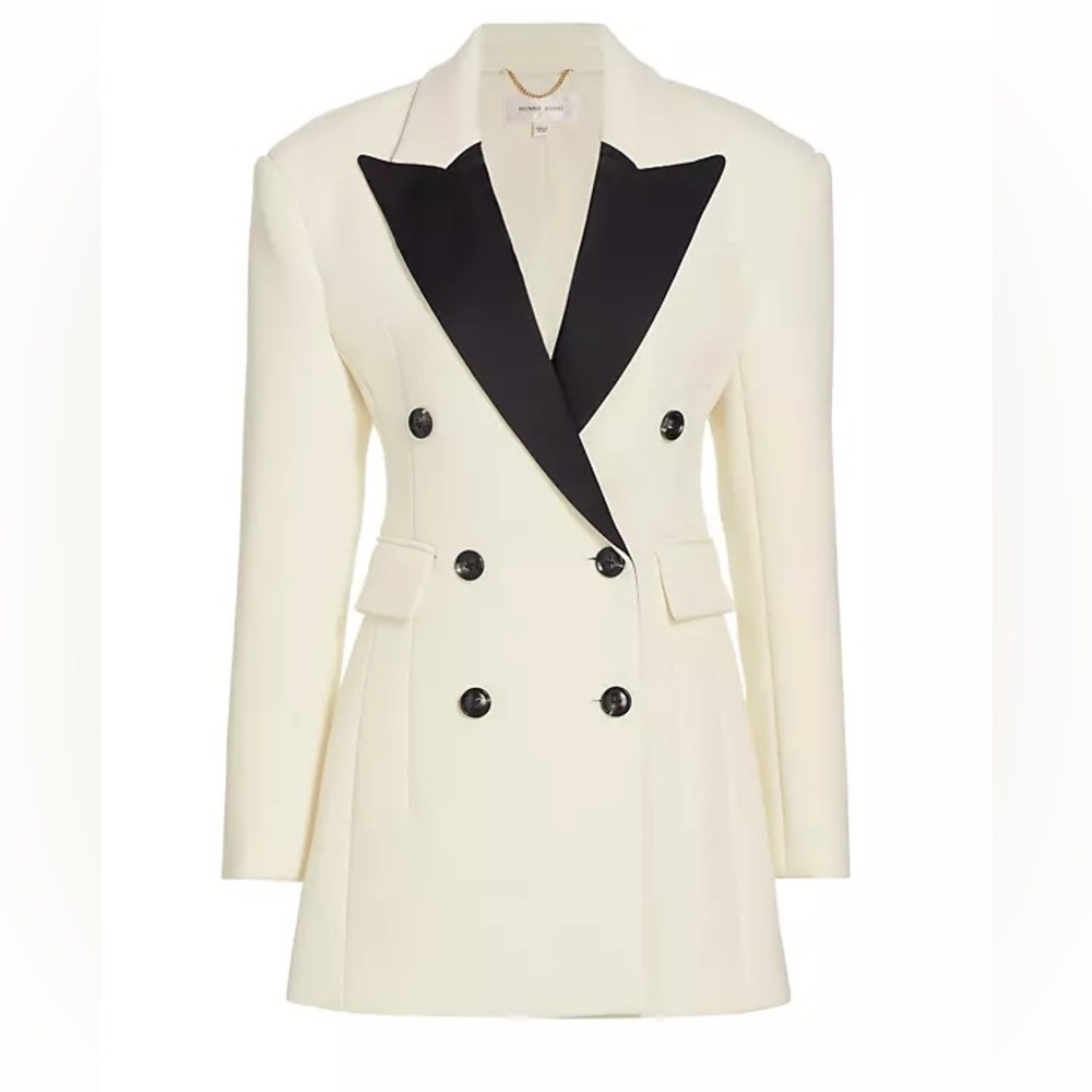 Ronny Kobo Atticus Jacket Dress in Pearl and Jet Black - Picture 5 of 6